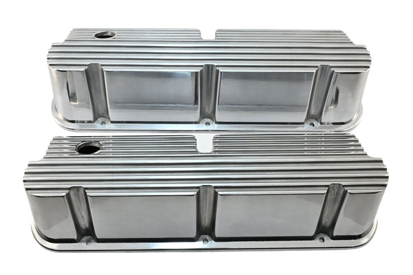 Aluminum Tall Pentroof Valve Covers – Fits 1962–1985 Ford 289 / 302 / 347 / 351W / 427 – Polished