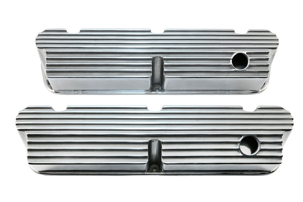 Aluminum Tall Pentroof Valve Covers – Fits 1962–1985 Ford 289 / 302 / 347 / 351W / 427 – Polished