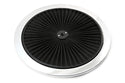 Cotton Universal Top-Flow Round Washable Air Cleaner Top – Black Filter with Chrome Ring