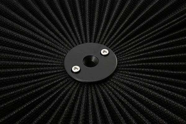 Cotton Universal Top-Flow Round Washable Air Cleaner Top – Black Filter with Chrome Ring