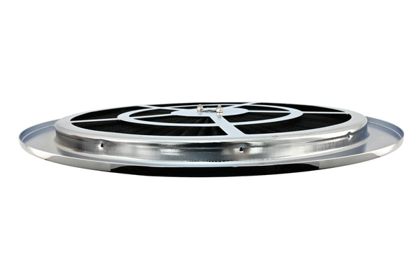 Cotton Universal Top-Flow Round Washable Air Cleaner Top – Black Filter with Chrome Ring