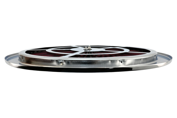 Cotton Universal Top-Flow Round Washable Air Cleaner Top – Red Filter with Chrome Ring