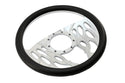 14" CHROME BILLET ALUMINUM STEERING WHEEL W- HALF WRAP - 9 HOLE