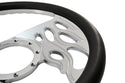 14" CHROME BILLET ALUMINUM STEERING WHEEL W- HALF WRAP - 9 HOLE