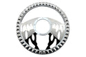 14" CHROME BILLET ALUMINUM STEERING WHEEL W- HALF WRAP - 9 HOLE