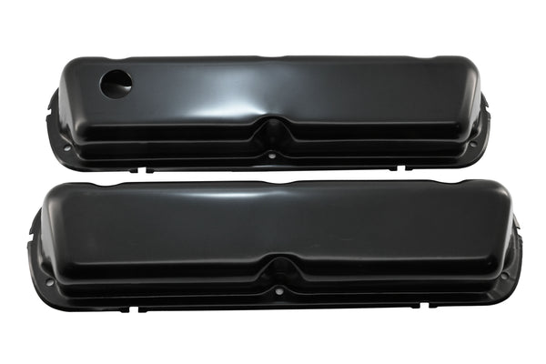 Steel Valve Covers Fits 1986–95 Ford 302 5.0L Fox‑Body Mustang – Smooth – 1 Hole & 1 No‑Hole – Black