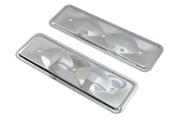 1962-74 CHEVY 194-230-250 STRAIGHT-INLINE 6 CYLINDER STEEL VALVE COVER SIDE PLATE - CHROME (One Plate Only)