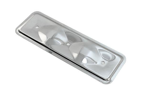 1962-74 CHEVY 194-230-250 STRAIGHT-INLINE 6 CYLINDER STEEL VALVE COVER SIDE PLATE - CHROME (One Plate Only)