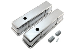 Aluminum Tall Valve Covers – Fits 1958–1986 Chevy Small Block 283–400 – Smooth Top – Polished