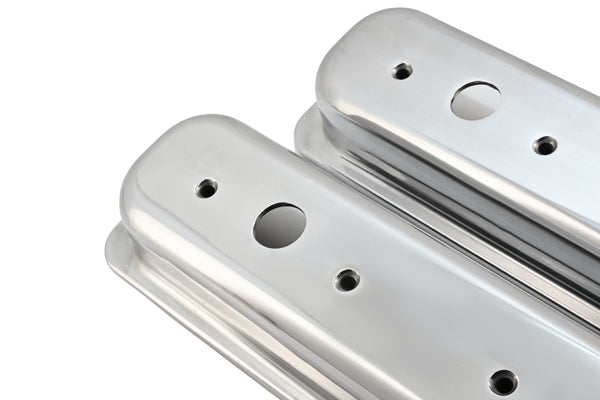 Aluminum 1987–97 Chevy Short Valve Covers Center Bolt – Smooth – Polished