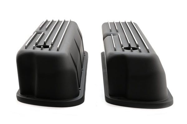 Aluminum Ford Small Block 289-302-351W-5.0L Tall Full Finned Valve Covers – Black Finish