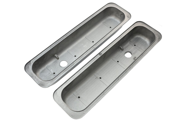 Aluminum 1987–97 Chevy Short Valve Covers Center Bolt – Full Finned – Polished