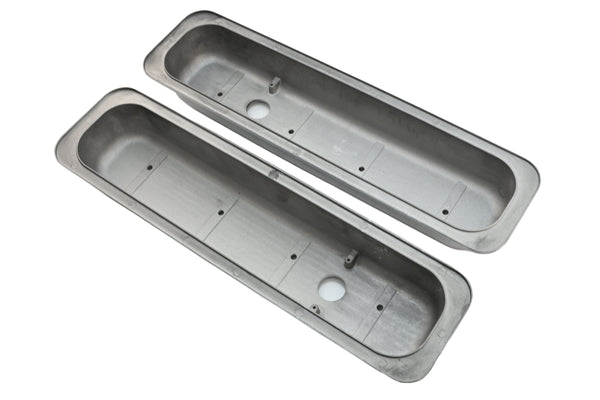 Aluminum 1987–97 Chevy Short Valve Covers Center Bolt – Full Finned – Polished