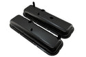 1965-72 CHEVY BIG BLOCK 396-427-454 SHORT OEM STYLE STEEL VALVE COVERS W- DRIPPER RAILS - BLACK