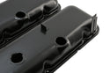 1965-72 CHEVY BIG BLOCK 396-427-454 SHORT OEM STYLE STEEL VALVE COVERS W- DRIPPER RAILS - BLACK