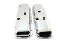 1965-72 CHEVY BIG BLOCK 396-427-454 SHORT OEM STYLE STEEL VALVE COVERS W- DRIPPER RAILS - CHROME