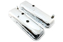 1965-72 CHEVY BIG BLOCK 396-427-454 SHORT OEM STYLE STEEL VALVE COVERS W- DRIPPER RAILS - CHROME