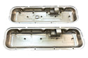 1965-72 CHEVY BIG BLOCK 396-427-454 SHORT OEM STYLE STEEL VALVE COVERS W- DRIPPER RAILS - CHROME