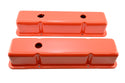1958-86 STEEL CHEVY SMALL BLOCK 283-305-327-350-400 TALL SMOOTH VALVE COVERS - ORANGE