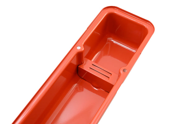 1958-86 STEEL CHEVY SMALL BLOCK 283-305-327-350-400 TALL SMOOTH VALVE COVERS - ORANGE