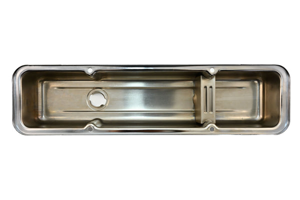 1958-86 CHEVY SMALL BLOCK 283-305-327-350-400 OEM STYLE SHORT VALVE COVERS - CHROME