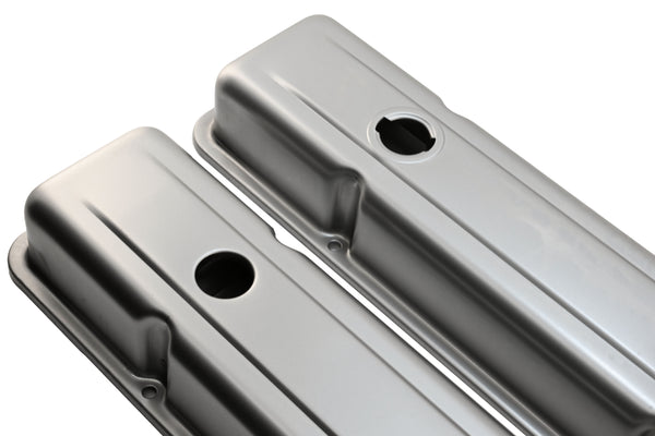 1958-86 CHEVY SMALL BLOCK 283-305-327-350-400 OEM STYLE SHORT VALVE COVERS - RAW
