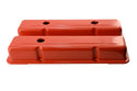 1958-86 CHEVY SMALL BLOCK 283-305-327-350-400 OEM STYLE SHORT VALVE COVERS - ORANGE