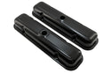 1959-79 PONTIAC 301-326-350-389-400-421-428-455 V8 SHORT STEEL CENTER HOLE VALVE COVERS - BLACK