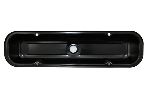 1959-79 PONTIAC 301-326-350-389-400-421-428-455 V8 SHORT STEEL CENTER HOLE VALVE COVERS - BLACK