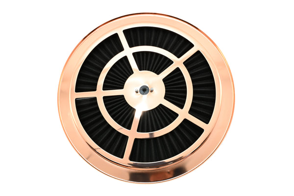 Cotton Universal Top-Flow Round Washable Air Cleaner Top – Black Filter with Copper Ring