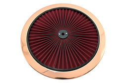 Cotton Universal Top-Flow Round Washable Air Cleaner Top – Red Filter with Copper Ring