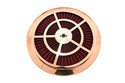 Cotton Universal Top-Flow Round Washable Air Cleaner Top – Red Filter with Bronze Ring