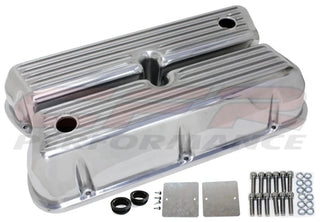Aluminum Ford Small Block 289-302-351W-5.0L Tall Full Finned Valve Covers – Polished Finish