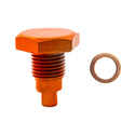 CFR STEEL MAGNETIC DRAIN PLUG W / 1 COPPER WASHER 1/2"-20 RH 1 X HZ-9065 - ORANGE H4 4X5