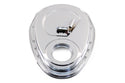 Steel 1955–95 Chevy SB 283–305–327–350–400 Timing Chain Cover with Timing Tab - Chrome