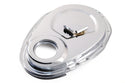 Steel 1955–95 Chevy SB 283–305–327–350–400 Timing Chain Cover with Timing Tab - Chrome