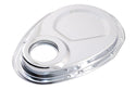 1955-65 CHEVY SMALL BLOCK 283-305-327-350-400 STEEL 2-PIECE TIMING CHAIN COVER SET - CHROME