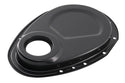 1955-65 CHEVY SMALL BLOCK 283-305-327-350-400 STEEL 2-PIECE TIMING CHAIN COVER SET - BLACK