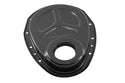 Steel Timing Chain Cover Set for Chevy Small Block 283–350 - 2-Piece SBC Timing Cover Kit - Black