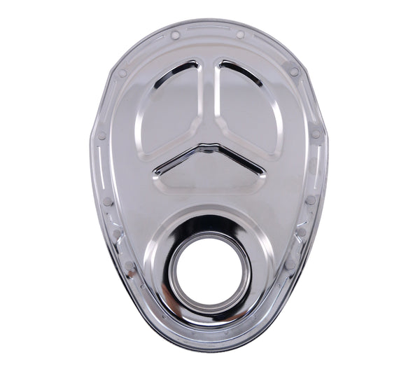 Steel Timing Chain Cover Kit for Roller Cam Fits 1955–1995 Chevy SBC 283–400 – Chrome