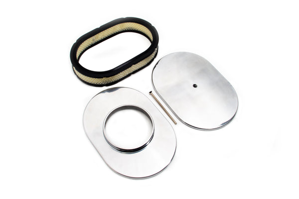 Aluminum 12" Oval Air Cleaner Kit – Polished Finish