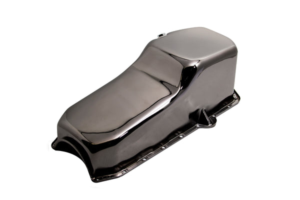 Steel 1980–85 Chevy SB Stock Capacity Oil Pan – Black Chrome