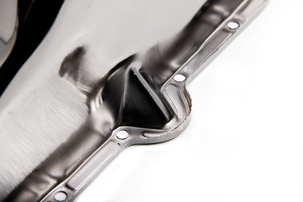 Steel 1980–85 Chevy SB Stock Capacity Oil Pan – Black Chrome