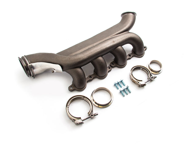 Cast Iron Turbo Exhaust Manifold – Passenger Side | 2002–2012 Chevy LS-Based Engines | Raw Finish