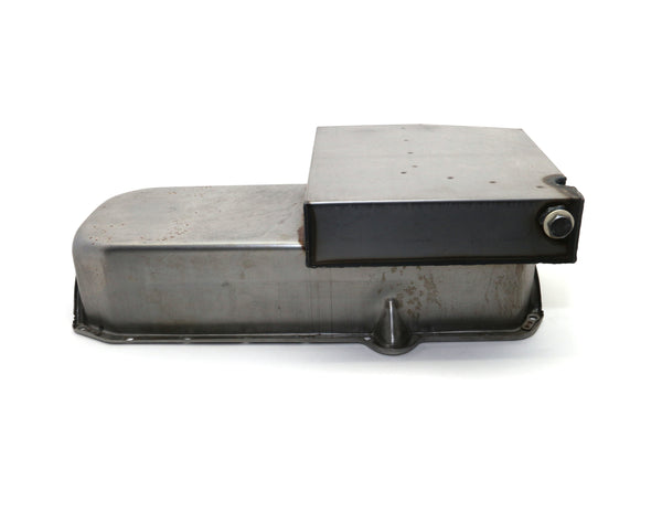 STEEL 1980–85 CHEVY SB 283–350 IMCA CIRCLE TRACK RACING OIL PAN – RAW