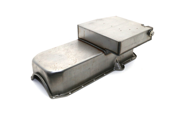 STEEL 1980–85 CHEVY SB 283–350 IMCA CIRCLE TRACK RACING OIL PAN – RAW