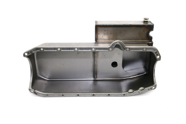 STEEL 1980–85 CHEVY SB 283–350 IMCA CIRCLE TRACK RACING OIL PAN – RAW