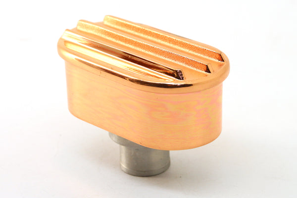 CHEVY-FORD-MOPAR BILLET ALUMINUM BREATHER W- TUBE - FINNED - COPPER