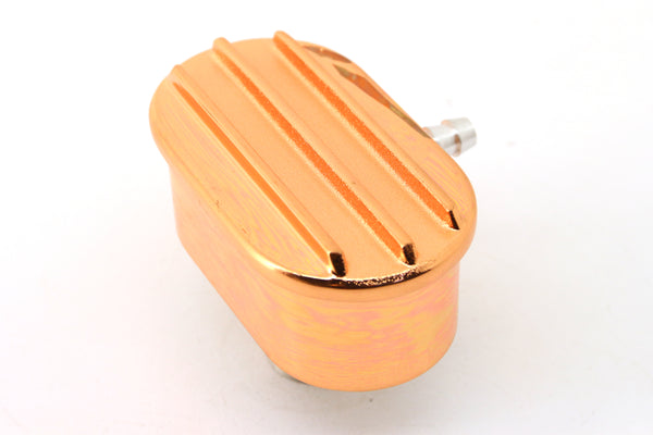 CHEVY-FORD-MOPAR BILLET ALUMINUM BREATHER W- TUBE - FINNED - COPPER