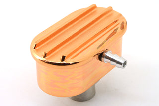 CHEVY-FORD-MOPAR BILLET ALUMINUM BREATHER W- TUBE - FINNED - COPPER